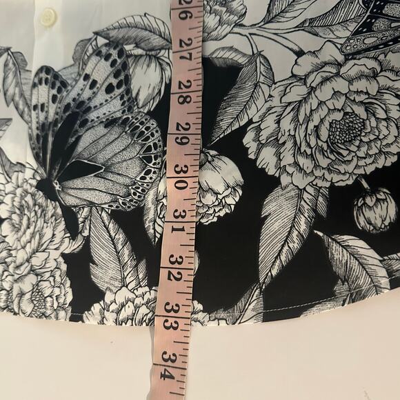 NEW Valentino Men's Blooming Print Button Down Shirt Size 43 White Black US 17 - Picture 12 of 16